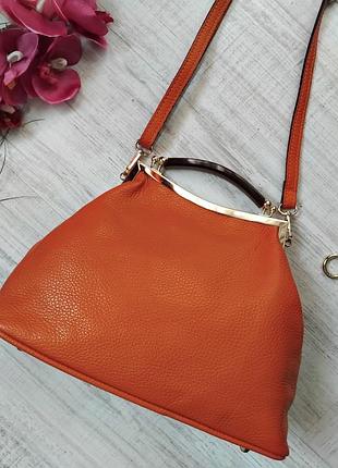 Кожаная сумка manier borse in pelle сумка-радикюль женская нова