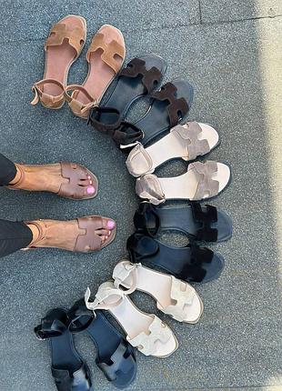 Босоніжки натуральна замша/шкіра