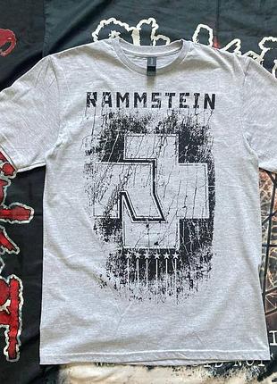 Футболка rammstein sechs herzen меланжева метал мерч рок slayer metallica