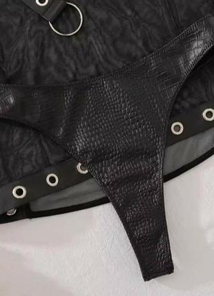 Сексуальний комплект нижньої білизни шкіряний комплект