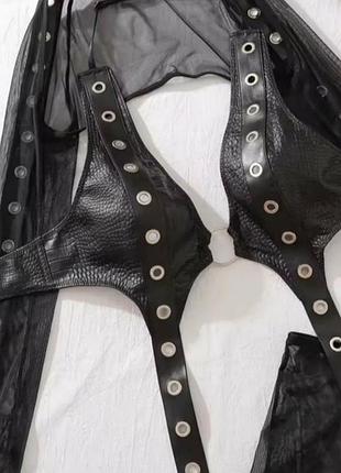 Сексуальний комплект нижньої білизни шкіряний комплект