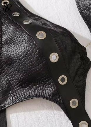 Сексуальний комплект нижньої білизни шкіряний комплект