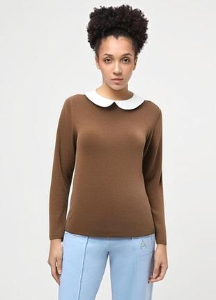 219. эстетическая трикотажная кофточка с белым воротником