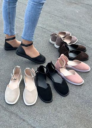 Босоніжки натуральна замша/шкіра