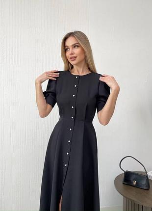 Вечірня чрна сукня міді2 фото