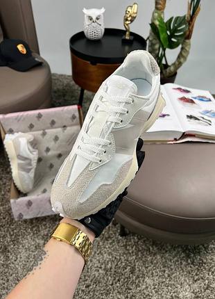 Кроссовки new balance 327 light grey white 4