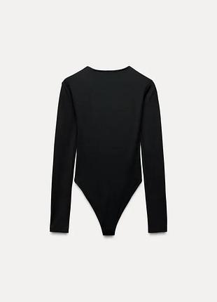 🖤 боді zara з довгими рукавами | розмір s чорний