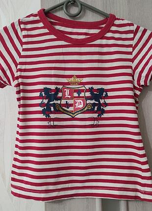 Детская футболка на мальчика 3-4 лет, футболка в полоску