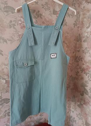 Джинсовый сарафан короткий коттоновый летний