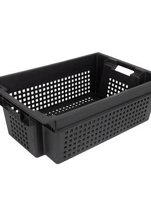 Пластиковий ящик soloplast 600×400×200 мм перфорований для зберігання та транспортування овочів і фруктів