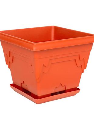 Пластиковий вазон для квітів, кашпо з підставкою soloplast 5,2 л