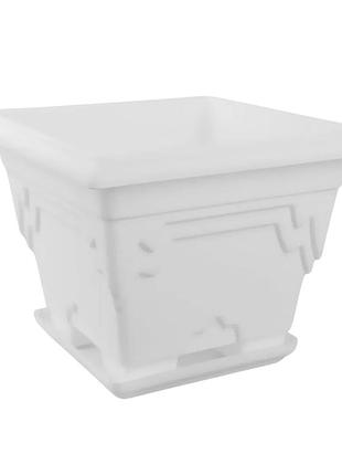 Кашпо з підставкою soloplast 1,6 л — пластиковий горщик для квітів, кімнатний, універсальний