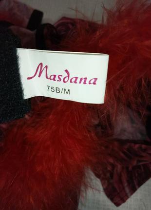 Masdana комплект женского эротического нижнего белья новогодний с пухом 75b 80b10 фото