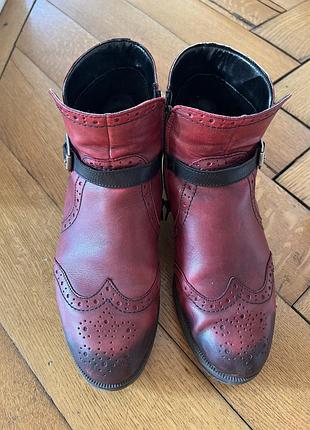 Черевики за щиколотки колір бордо 38 розмір, шкіра