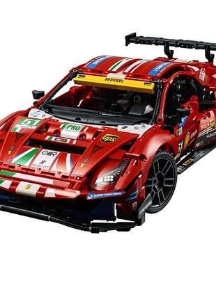 Конструктор technic ferrari 488 gte af corse 1677 деталей маштаб 1:10 феррарі червона корса 8