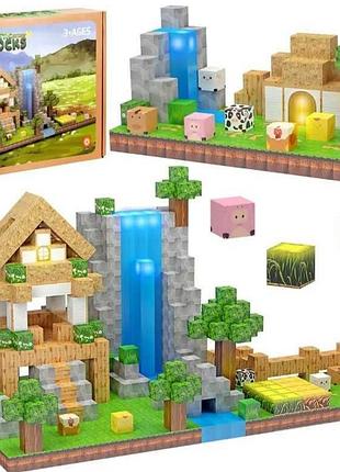 Магнітний конструктор "ферма minecraft" 138 деталей | подарункова коробка | гра для дітей від 3 років