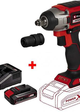 Мощный ударный аккумуляторный гайковерт бесщеточный einhell impaxxo 18/230 - solo: с акб 18 v 2.5 ah+зу