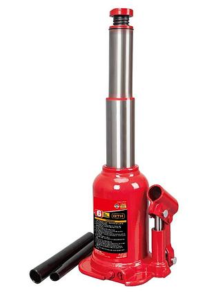 Домкрат гидравлический бутылочный 6т gtm tf0602 двухштоковый: высота подъема 485 мм, грузоподъемность 6 т