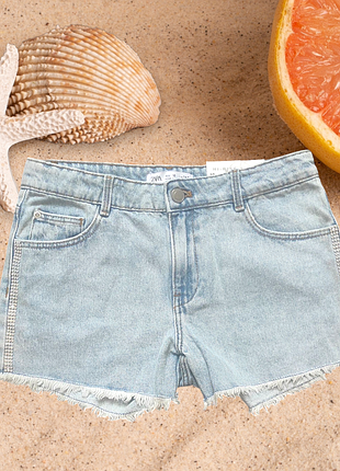 Кружевные джинсовые шорты zara