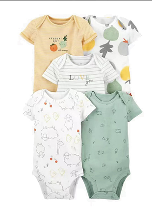 Набор слипов боди с коротким рукавом carters на 6-9 мес