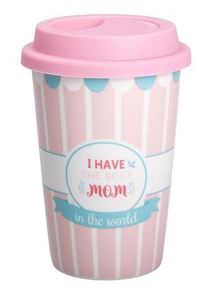 Склянка керамічна 420 (мл) з силіконовою кришкою i have the best mom rx-n240288hm