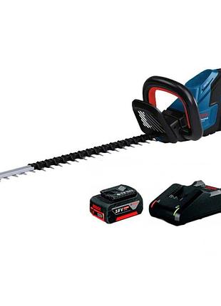 Професійний кущоріз акумуляторний bosch ghe 18v-60 professional з акб 18v 4.0ah + зп