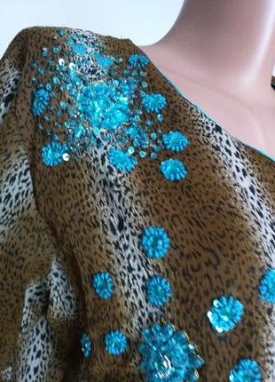 Туника-блуза  ассиметричная леопардовая с аппликацией  suits me  l-12(40)6 фото