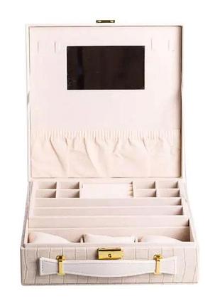 Шкатулка для украшений из эко кожи 2 яруса органайзер для ювелирных изделий hp-5-35be