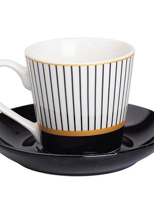 Керамическая чашка с блюдцем 200 (мл) для чая и кофе rx-n24708wp