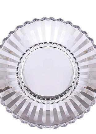 Сервировочное блюдо ø 28 см прозрачное круглое для дома и кафе hp-yh-32