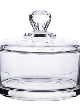 Конфетница с крышкой ø 10 см стеклянная hp-yh-24