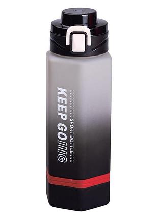 Пляшка для води 650 мл пляшечка з поїлкою для спорту та школи 23 см keep going чорна hp-14-47b