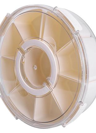 Контейнер для еды с 9 отсеками пластиковый ø29 см пищевой контейнер для хранения еды 3.5 л бежевый hp-27-14