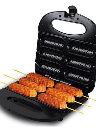 Апарат для корн догов на 6 шт з антипригарним покриттям 750 вт sokany sk-08037