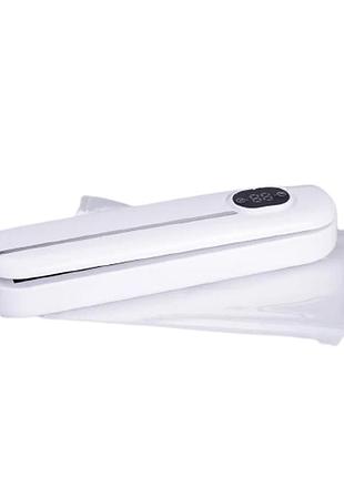 Вакууматор бытовой для сухих и влажных продуктов 300 вт вакуумный упаковщик с пакетами белый hp-11-1