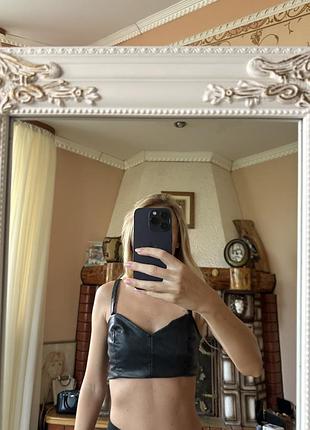 Топ зара шкіряний