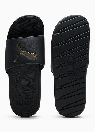 Сланці чоловічі puma, колір чорний😍 слайди шльопанці