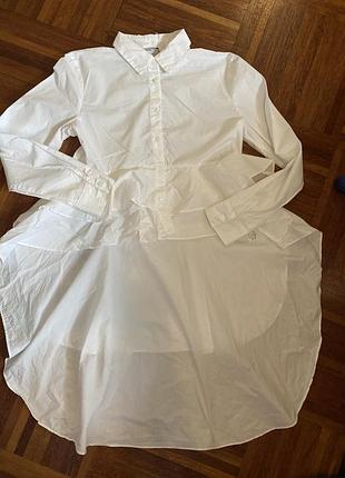 Нова біла бавовняна подовжена сорочка фрак zara premium denim collection m 38 іспанія 🇪🇸