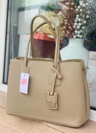 Женская классическая кожаная сумка италия, натуральная кожа флотар, каркасная, формат а4