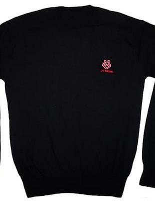 Светр moschino з вовни з логотипом на грудях, чорний