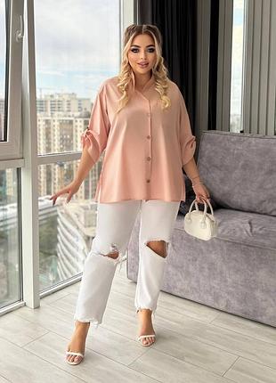 Базова хлопкова сорочка, must have  , рубашка бавовна батал, блузка