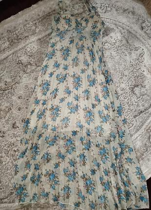 Легкий шифоновый сарафан на подкладке на спине резинка размер с-м