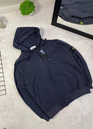 Зип-худи stone island в темно-синем цвете