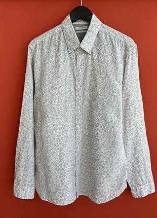 Mango оригинал мужская летняя легкая льняная рубашка-рубашка из льна размер m l