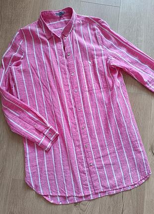 Рубашка в полоску удлиненная