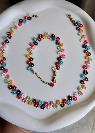 Чокер з бісеру та браслет