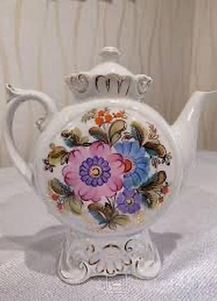 Порцеляновий чайник ручний розпис київський екхз