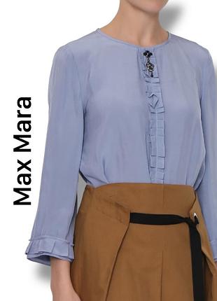 Блуза max mara из вискозы с оборками нежно-лавандового цвета