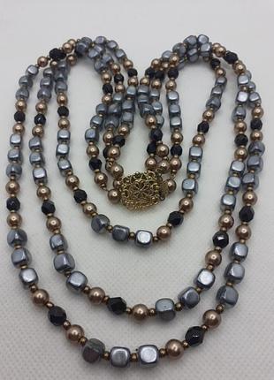 Бусы чехословакия стекло винтаж