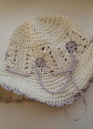 Літня жіноча в'язана панама шапка